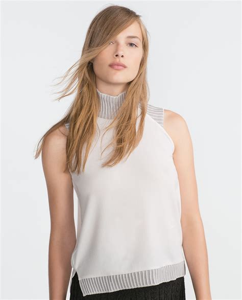 zara white top